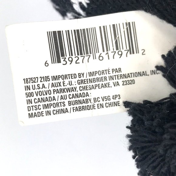 Unisex Nordic Snowflake Warm Fleece Lined Knit Stretch w/Pom Pom Beanie Hat New - Picture 5 of 7